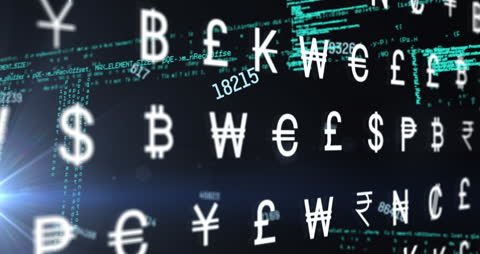 Dynamic Financial Symbols and Data Animation Concept