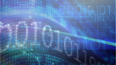 Digital Data Waves with Binary Code and Connections