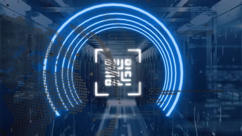 Futuristic QR Code Overlap on Data Servers