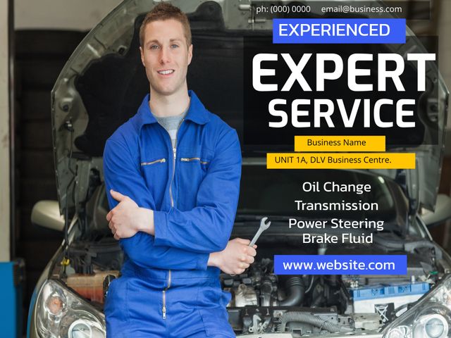 Professional Mechanic Offering Expert Auto Service in Workshop - Download Free Stock Templates Pikwizard.com