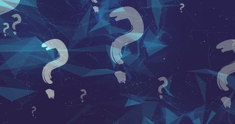 Abstract Technology Background with Floating Question Marks