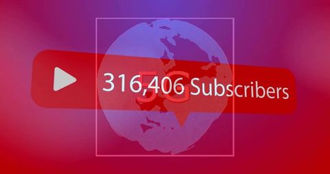 Digital subscriber count display over global map