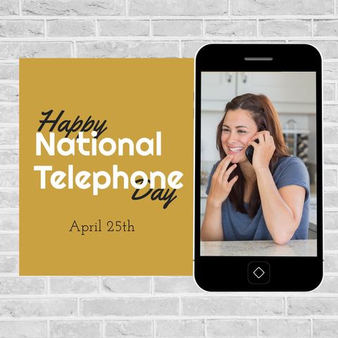 Celebrating National Telephone Day with Happy Conversations - Download Free Stock Templates Pikwizard.com