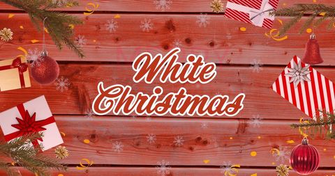 Festive Christmas Greeting Card with Gift Decorations