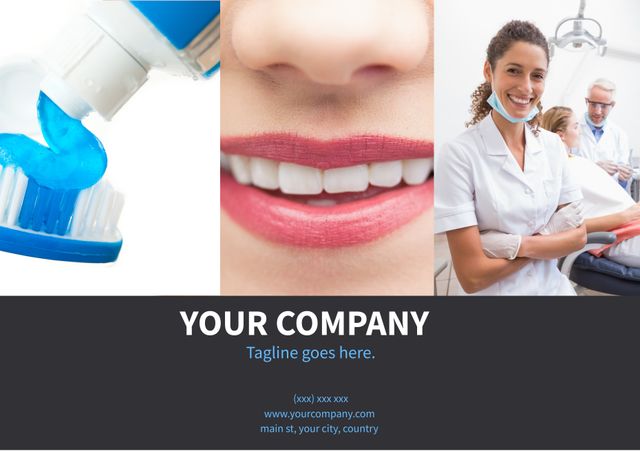 Dental Services Ad Template with Toothpaste, Smile, and Dentist - Download Free Stock Templates Pikwizard.com