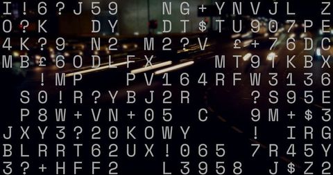 Futuristic night city highway with text overlay art