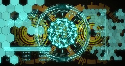 Digital Network and Data Processing with Abstract Geometry - Download Free Stock Images Pikwizard.com