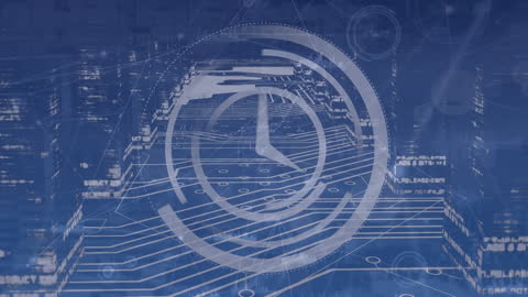 Digital Clock Motion Over Financial Data Interface