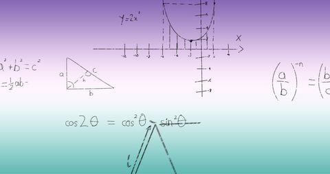 Abstract Mathematical Formulae Over Gradient Background - Download Free Stock Images Pikwizard.com