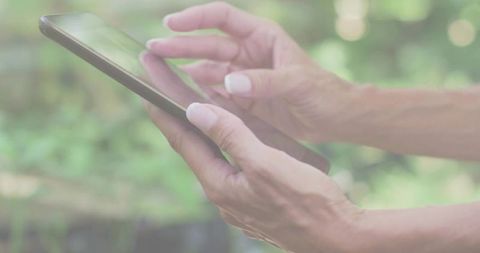 Woman Enjoying Outdoor Relaxation with Tablet
