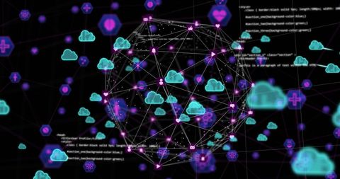 Global Digital Interface with Cloud Computing Network - Download Free Stock Images Pikwizard.com