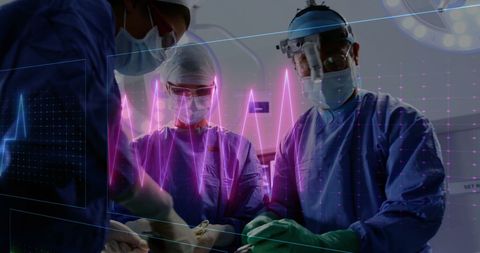 Surgeons Operating with Advanced Data Visualization Technology - Download Free Stock Images Pikwizard.com