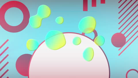 Colorful Fluid Shapes on Abstract Geometric Background