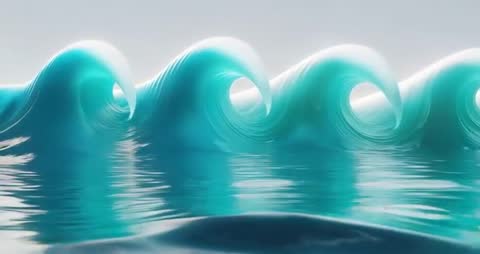 Turquoise Waves Forming Endless Cycle in Oceanic Tranquility