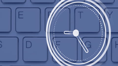 Digital Clock Animation Over Laptop Keyboard