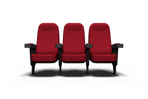 Triad of Red Cinema Seats on Transparent Background - Download Free Stock Videos Pikwizard.com
