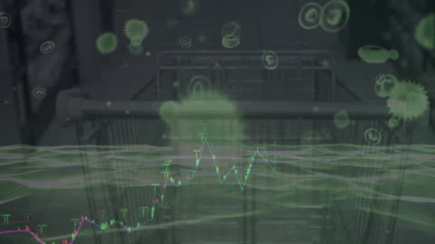 Futuristic Interface Overlaying Shopping Cart Gradient Design