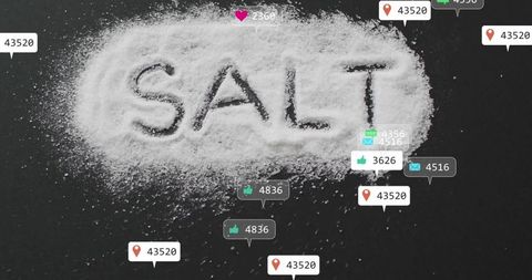 Salt Word and Social Media Engagement Symbolizing Attention