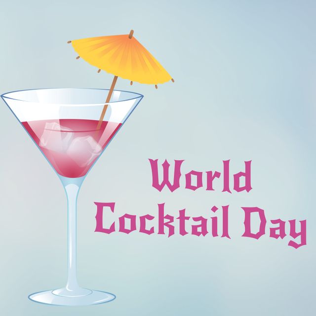 Image ideal for promoting special events, celebrations, parties and menus related to World Cocktail Day. Can be used in advertisements, social media posts or invitations. Great for bars, restaurants and event planners looking to create a festive and inviting atmosphere.