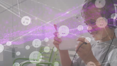 Child Enjoying Digital Media on Tablet in Hospital Environment