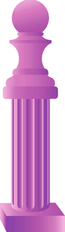 3d render of modern pink column with fluting and finial