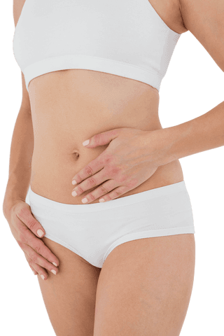 Transparent Woman Holding Stomach for Abdominal Discomfort - Download Free Stock Videos Pikwizard.com
