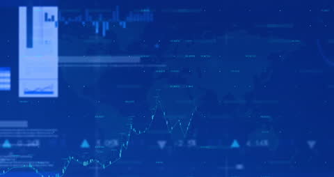 Digital Finance Animation Over World Map