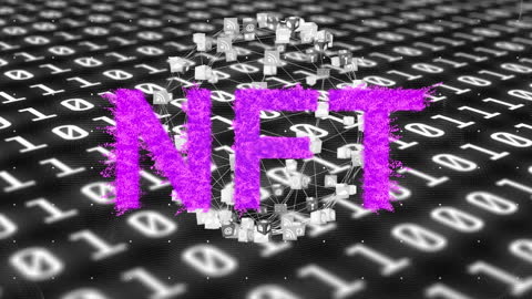 Digital Blockchain Network Representing NFT Concept