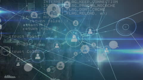 Digital Network Connections Visualized Over Nature Backdrop