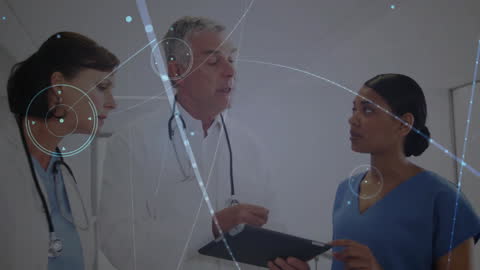 Diverse Doctors Engaging with Digital Medical Technology Concept