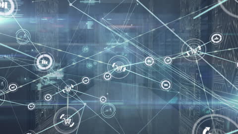 Visual representation of robust digital connectivity showcasing intricate data pathways overlaid on ghostly outline of computer servers. Ideal for illustrating articles on material importance of networking in modern technology ecosystems, digital infrastructure, and internet communication. Particularly suitable for content focused on global interconnectivity facilitated by advanced computing frameworks.