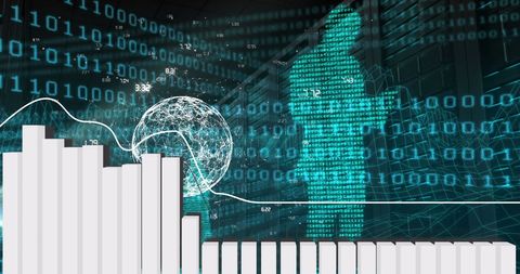 Financial Data Analytics with Binary Code Background - Download Free Stock Images Pikwizard.com