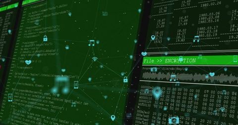 Digital Encryption Interface with Data Networks - Download Free Stock Images Pikwizard.com