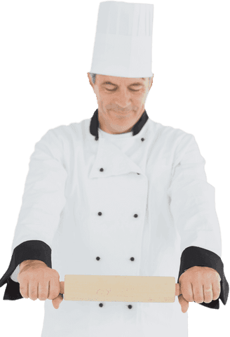 Transparent Image of Chef Holding Rolling Pin with Professional Pose - Download Free Stock Videos Pikwizard.com