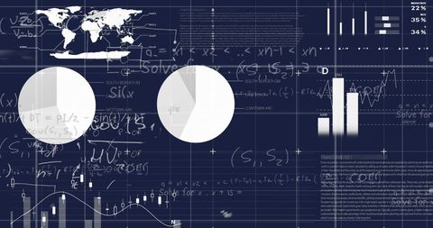 Mathematical Equations and Data Charts on Digital Screen - Download Free Stock Images Pikwizard.com