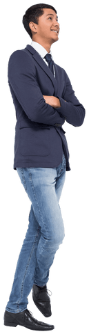 Confident Casual Businessman Smiling with Arms Crossed in Transparent Background - Download Free Stock Videos Pikwizard.com