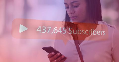 Young Woman Engaging with Social Media Analytics