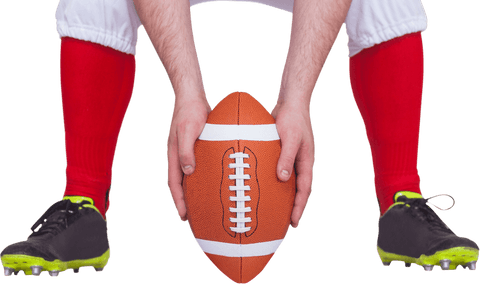 Transparent Background of Football Player Placing Ball Pre-game