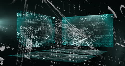 Animated Mathematical Data Processing with Global Technology Theme