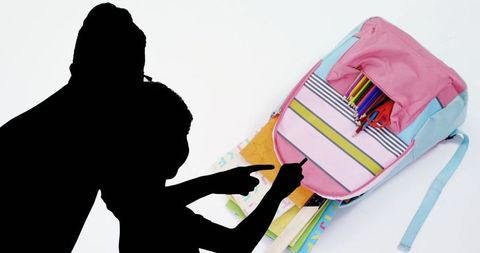 Children Silhouette Examining Vibrant School Materials - Download Free Stock Images Pikwizard.com
