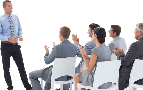 Business Team Applauding Presentation on Transparent Background - Download Free Stock Videos Pikwizard.com
