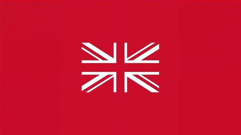 Modern british empire flag design on bold red background