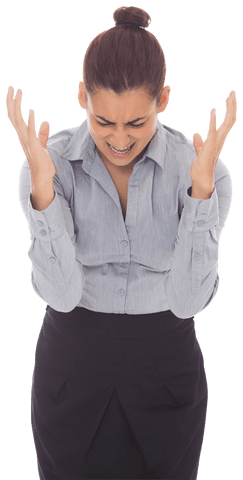 transparent angry businesswoman expressing frustration with raised hands - Download Free Stock Videos Pikwizard.com