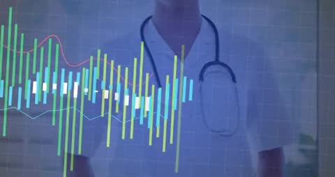 Healthcare Professional Engaging with Rising Data Visualizations