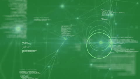 Digital Data Network and Code Connections Visualization
