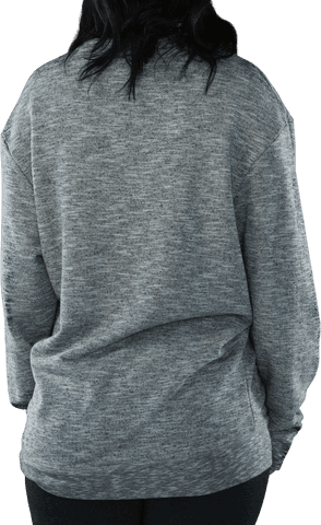 Transparent Cutout of Woman in Gray Sweater from Behind