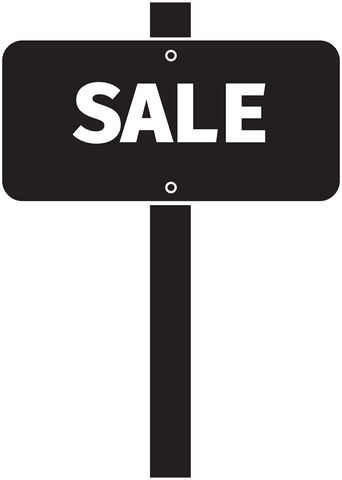 Bold black sale sign clipart on transparent background