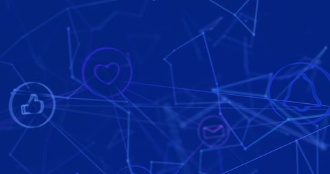 futuristic digital networking with social icons on blue - Download Free Stock Images Pikwizard.com