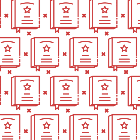 Seamless Pattern of Red Star Books on Transparent Background - Download Free Stock Videos Pikwizard.com