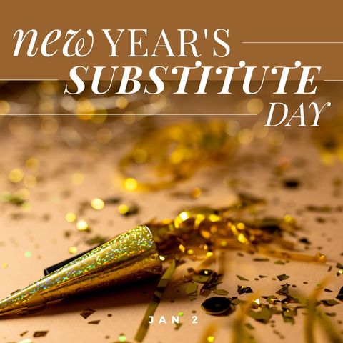 new year's substitute day celebration with gold and confetti - Download Free Stock Templates Pikwizard.com
